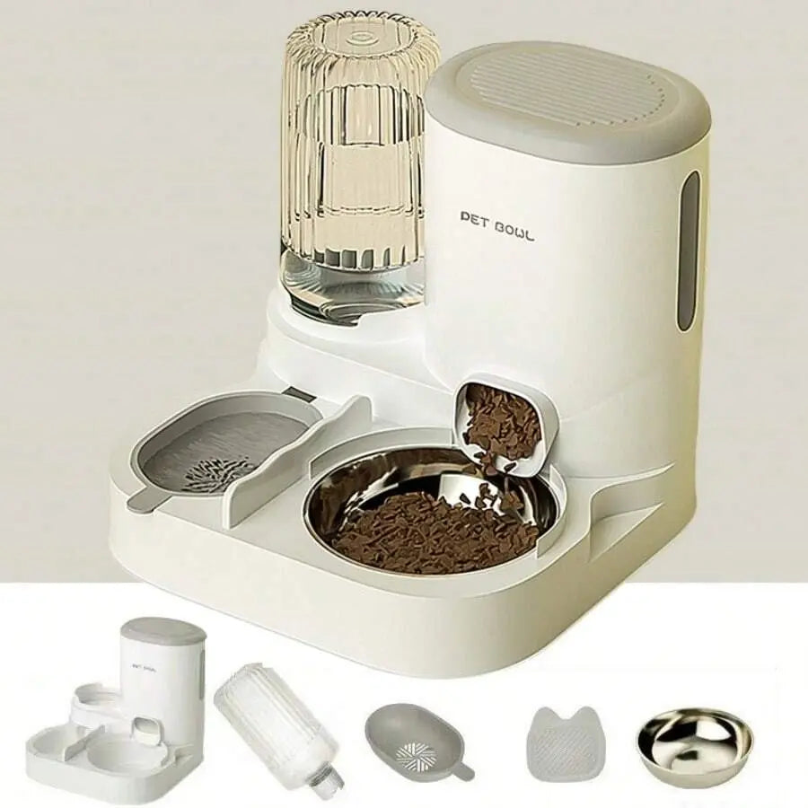 2-In-1 Automatic Pet Food & Water Dispenser - Large Capacity Auto Feed Food Feeder for Dogs & Cats, Christmas Pet Gift, Food Feeders