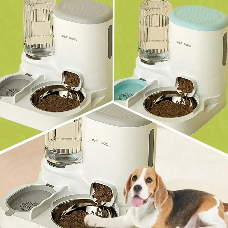 2-In-1 Automatic Pet Food & Water Dispenser - Large Capacity Auto Feed Food Feeder for Dogs & Cats, Christmas Pet Gift, Food Feeders