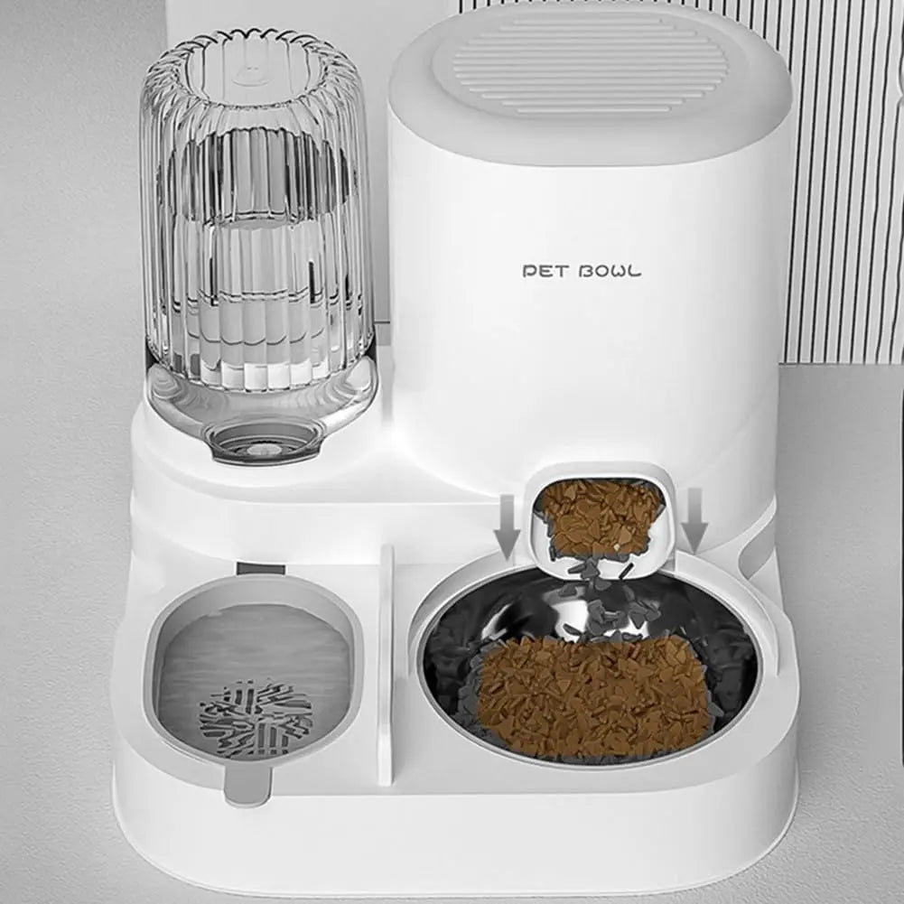 2-In-1 Automatic Pet Food & Water Dispenser - Large Capacity Auto Feed Food Feeder for Dogs & Cats, Christmas Pet Gift, Food Feeders