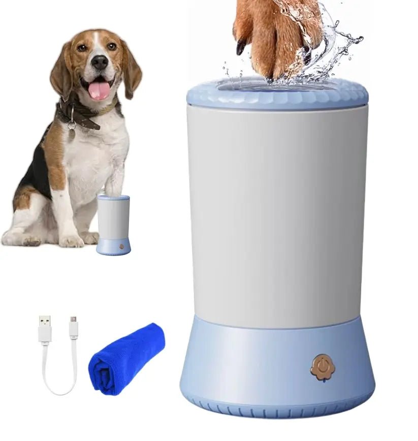 2025 All for Paws Automatic Dog Paw Cleaner with Complimentary Towels - Portable USB Rechargeable Device for Cleaning Muddy Paws, Safe for Dogs