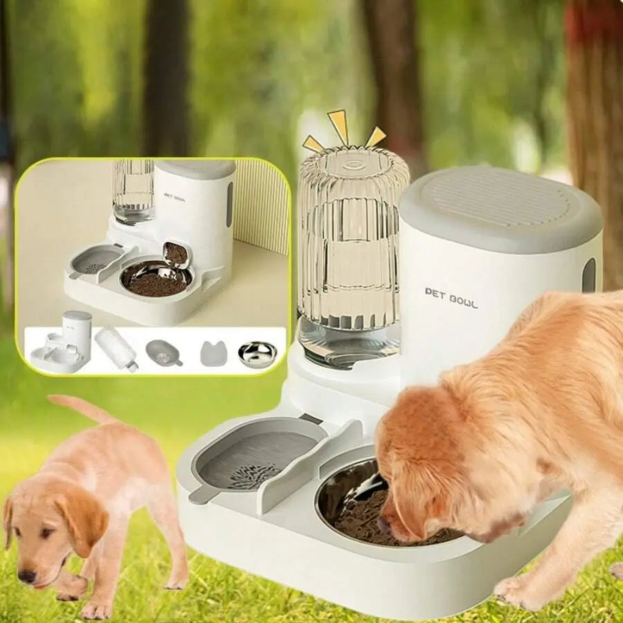 2-In-1 Automatic Pet Food & Water Dispenser - Large Capacity Auto Feed Food Feeder for Dogs & Cats, Christmas Pet Gift, Food Feeders