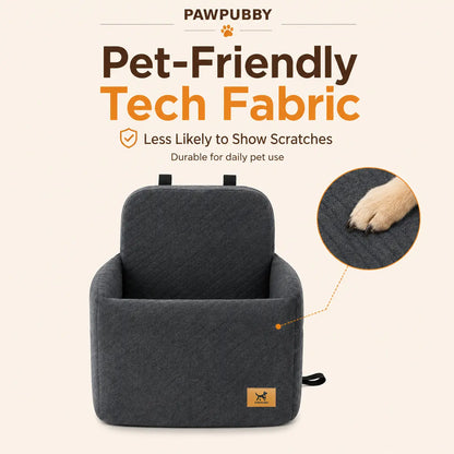 PAWPUBBY Dog Car Booster Seat for Small and Medium Dogs, Ultra-Soft Plush Pet Travel Safety Seat with Adjustable Straps & Built-In Leash, Anti-Slip Washable Co-Pilot Car Bed for Travel